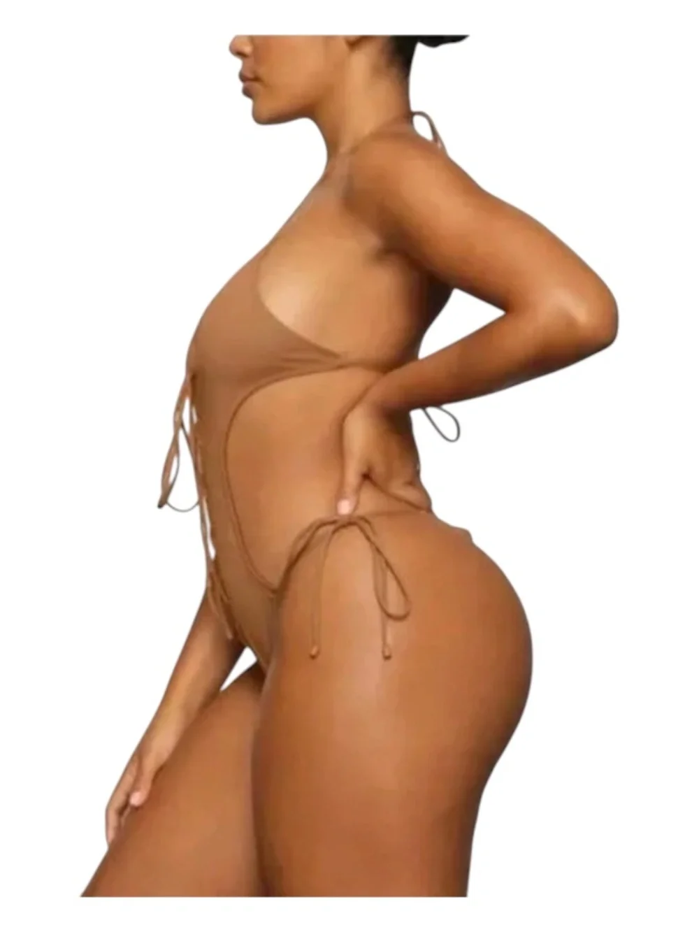 NWT SKIMS Monokini Lace Up Swimsuit L